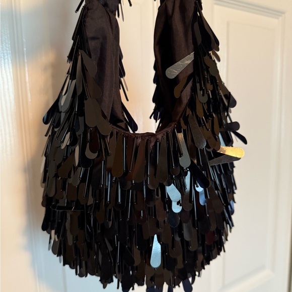 Black Sequin Shoulder Bag - Picture 4 of 5